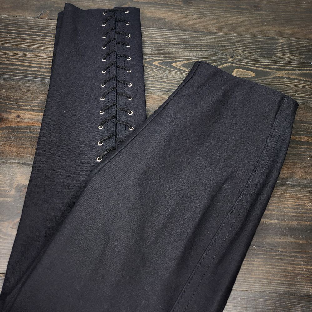 Derek Lam Crosby Womans Lace up Pants Size 0 Black medium Weight Slacks Stretch
